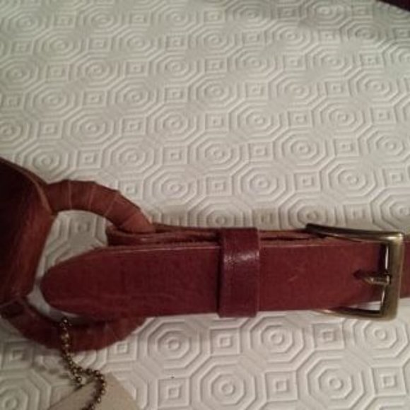 NEW! BRAVE 30" Looped Leather Belt with 70's flare! Canadian made! - Picture 5 of 5